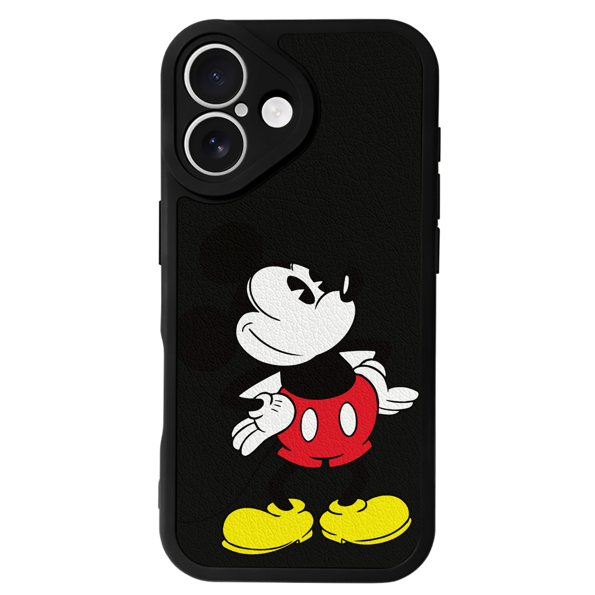 （画像用） ミッキーマウス Mickey Mouse 【iPhone 16シリーズ対応】シリコンスマホケース（レザー調） 材質：シリコン